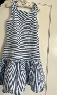 Vestido Florence Eiseman Niñas Cintura Caída Seersucker Talla 12 4 de Julio, Rayas Foto 1 de 4