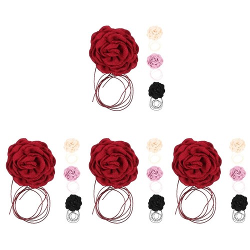 VETEMENTS 4 Pezzi Collana Fiore Grande Donna Donna Carino Girocollo Collane per