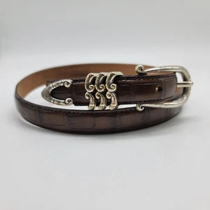 Brighton B1043T Skinny Brown Faux Reptile Belt - Southwestern Buckle SIZE M/L 32 - Bild 1 von 6