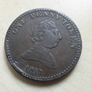 One Penny Token 1811 Bilston Royal Exchange Staffordshire Nice Grade (myrefn876 - Picture 1 of 2