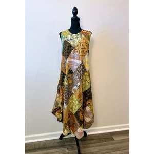 Jaded Gypsy Patchwork Midi Dress in Multicolor Floral One Size A-Line Sleeveless - Picture 1 of 6