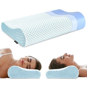 Memory Foam Bed Pillow for Sleeping, Ergonomic Cervical Contour Neck Support ... - Picture 1 of 6