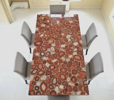 Orange Onyx Stone Dining Table | Handmade Luxury Dining Room Decor Furniture - Image 1 of 4