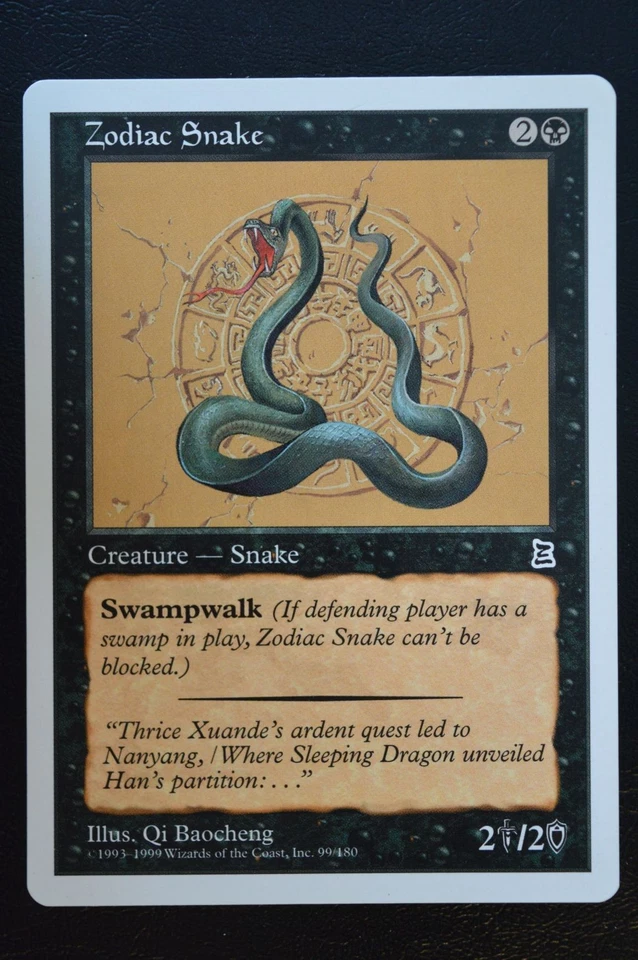 Magic The Gathering MTG ZODIAC SNAKE Portal Three Kingdoms LP Lightly Played - Image 1 of 2