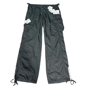 Freda Five einzigartige Cargohose olivgrün Häkeldetail weites Bein Damen Large - Bild 1 von 14