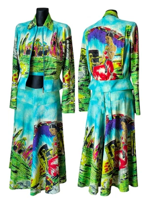 Completo donna Kenzo stile vintage 3 pezzi giacca gonna top taglia 38 cotone ... - Immagine 1 di 4