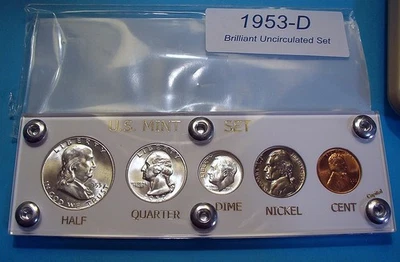 1953-D MINT SILVER SET U.S. COINS LUSTROUS CHOICE to GEM BRILLIANT UNCIRCULATED - Image 1 of 4