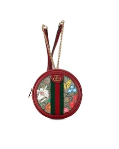 Preloved Gucci Ophidia Mini Round Floral Backpack Women Red One Size - Picture 1 of 11
