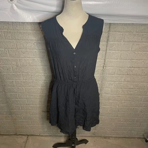 Vestido para mujer GAP mediano negro sin mangas con botones delantero cordón cintura - Imagen 1 de 4