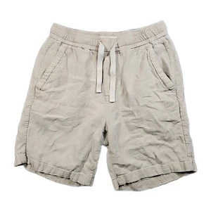 Zara Shorts 7" Mens Medium (27) Linen Chino Khaki Drawstring Flat Front - Picture 1 of 8