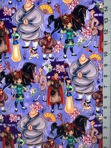 Disney Mulan, Mushu, Li Shang Custom Fabric Fat Quarter 18”x28” Spandex - Picture 1 of 1