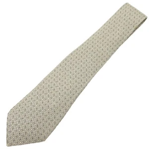 Hermes Tie Silk 100 Beige All-Over Pattern Business Suit Accessories Men'S - Picture 1 of 7