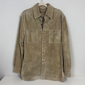VTG St. John’s Bay Tan Suede Shirt Jacket Shacket S - Picture 1 of 10
