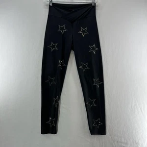 Beach Riot Cropped Leggings Women Star Embellished Size Small Waistband Black - Picture 1 of 10