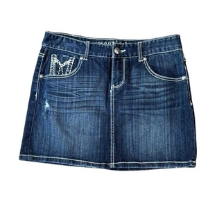Minifalda vaquera MAURICES brillante bolsillos abotonados brillante para mujer talla 7/8R - Imagen 1 de 4