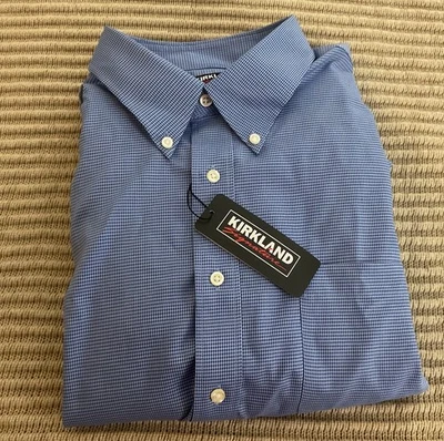 Kirkland Traditional Fit Pima Cotton No Iron Button Down Dress Shirt - 18 36/37 - Image 1 of 4
