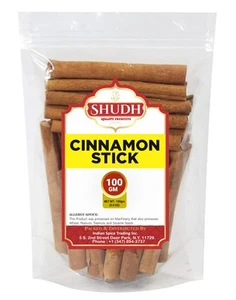 Palitos de canela SHUDH 100 GM (3,5 oz) | Canela Cassia | Canela | Perfecto para... - Imagen 1 de 3