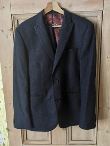 Next 2 Piece Mens Suit Navy Blue Slim Fit 40s 32/31 Wool/Polyester - Picture 1 of 6