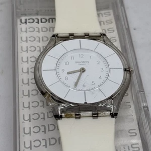 A Scarce 2011 Swatch Skin Watch SFK360 'White Classiness' Ultra Thin Watch,Boxed - Picture 1 of 7