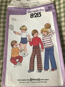 Simplicity 8213 Toddler Size 1/2 Boys and Girls Pants Shirt and Shorts - Picture 1 of 3