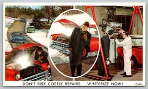 Vintage Advertising Postcard Prestone Dont Risk Costly Repairs Winterize Now L8 - Picture 1 of 2