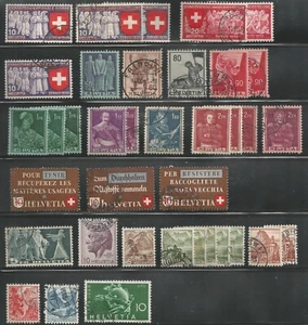 Switzerland - Lot of 35 early stamps - Scott no. 247 to 322 -Used - Picture 1 of 1
