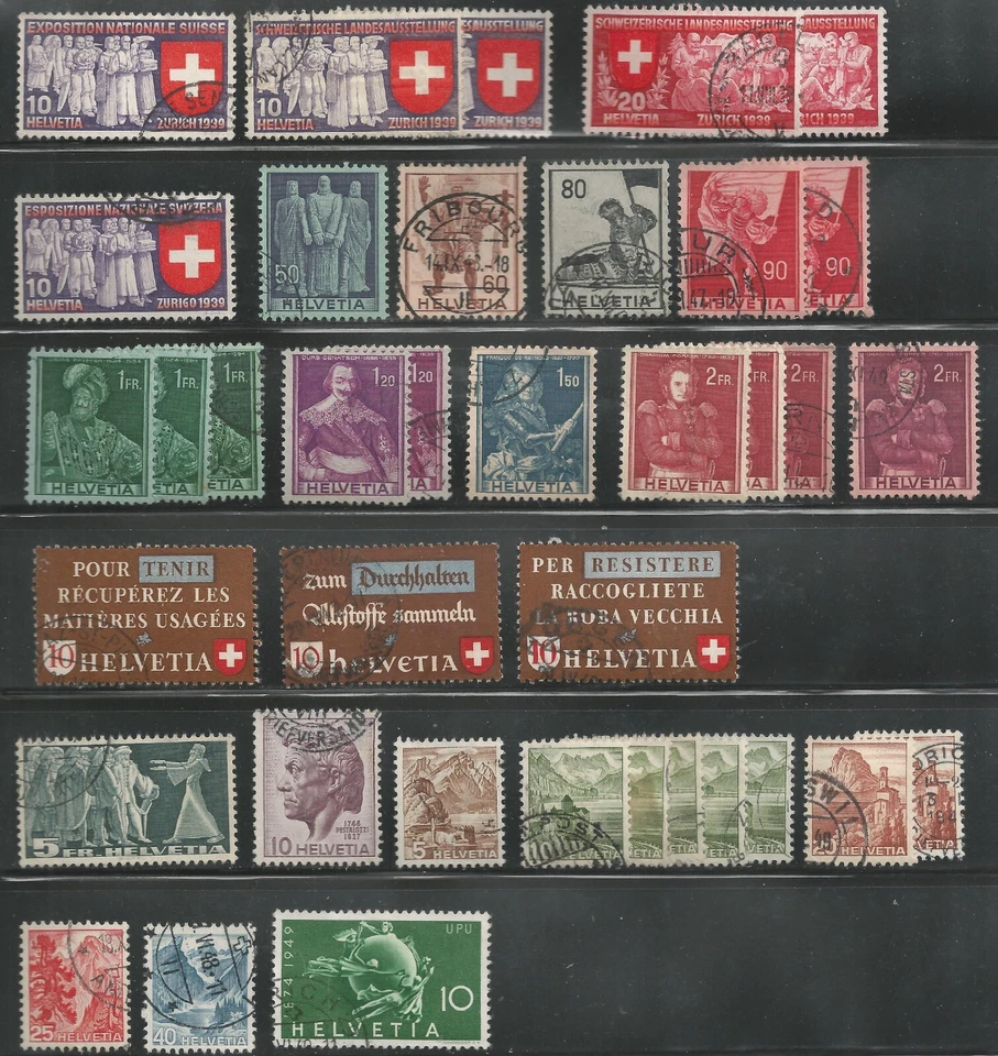 Switzerland - Lot of 35 early stamps - Scott no. 247 to 322 -Used - Image 1 of 1