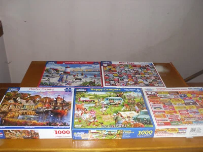 White Mountain (mixed lot of 5) jigsaw puzzles, as shown, read full description - Image 1 of 4