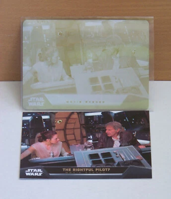 Rey / Han Pilot? Star Wars Force Awakens series 1 Yellow printing plate Movie 8 - Image 1 of 2