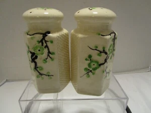 Coctelera de colección mayólica verde flor de cerezo Moriyama pintada a mano Japón años 30 - Imagen 1 de 10