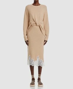 3.1 Phillip Lim Women's Beige Wool Twisted Round Neck Long Sleeve Dress Size L - Picture 1 of 5