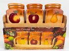 4 Piece Tuscan Grove Kitchen Canister Set Fruit Design Wood Rack Alco Industries