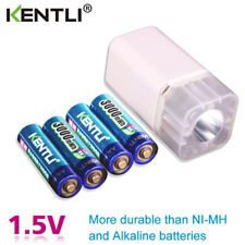 KENTLI 4Pcs 1.5v AA 3000mWh Rechargeable Li-ion Batteries + Flashlight Charger