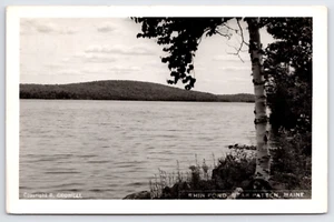 RPPC Mt. Chase, Maine - Lower Shin Pond -Penobscot County Lake Birch ME Postcard - Picture 1 of 2