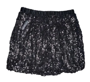 Cherokee Girls Black Sequin Holiday Short Skirt Elastic Waist Size XL (14-16) - Picture 1 of 8