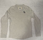 ABERCROMBIE FITCH Sweater Mens XL Gray Pullover Cashmere Cotton V Y2k