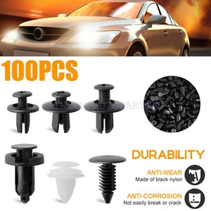 100x Auto Body Plastic Trim Retainer Fastener Clips Push Pin Fender Bumper Tool/ - Picture 1 of 10