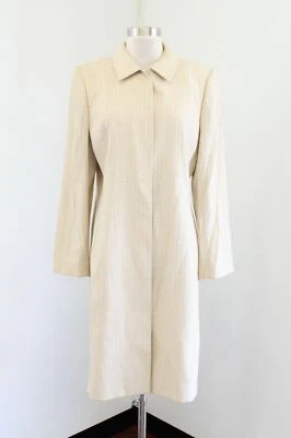 Chaqueta gabardina Tahari ASL Levine beige estampado geométrico en bloques talla 10 carrera Foto 1 de 4