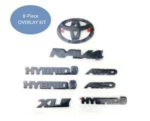 8PC Blackout Emblem Overlay Kit for Rav4 Hybrid XLE AWD 2019-2023 PT948-42197-02 - Imagen 1 de 16
