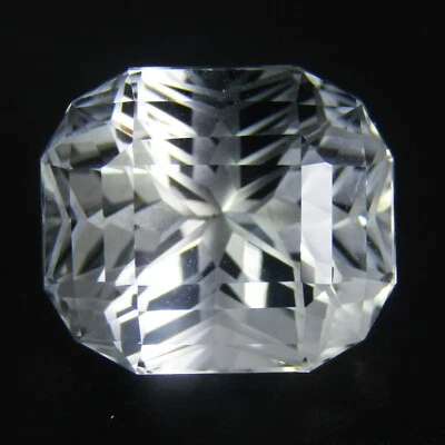 Piedra preciosa de corte radiante de lujo de topacio blanco 100 % natural de 14,02 quilates de disparo REF-VIDEO Foto 1 de 4