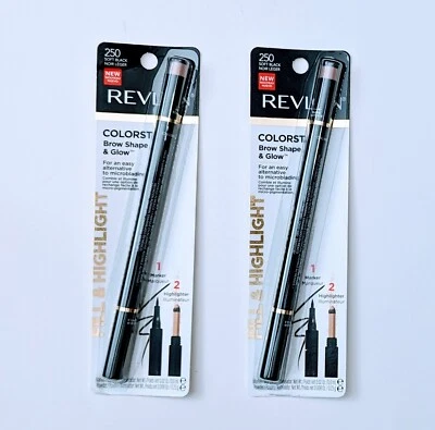 Revlon Colorstay Shape & Glow Eye Brow Marker Highlighter 2 pack #250 Soft Black - Image 1 of 3