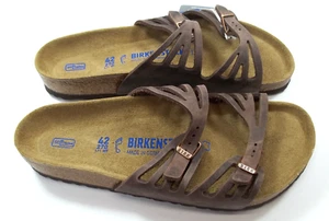 Birkenstock GRANADA Habana Dark BROWN Leather CutOut 42 REG 11-11.5 SOFT FOOTBED - Picture 1 of 19