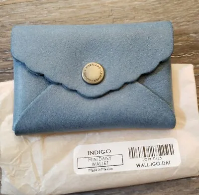 New Rare Portland Leather Goods Mini Daisy Wallet Coin Purse Indigo Premium • 32€
