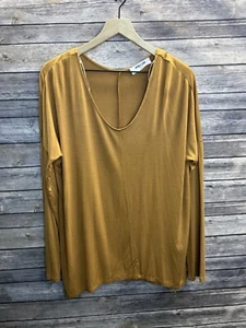 Neu ohne Etikett! Double Zero Rundhalsausschnitt lockere Passform Oversize Senf Top Größe würzig Small - Bild 1 von 5