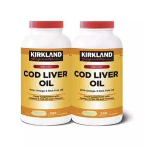 Kirkland Signature Cod Liver Oil+Omega3 Fish 1150mg Vitamin Pack - 200 Capsules - Picture 1 of 2