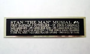 Stan Musial St. Louis Cardinals Nameplate For A Baseball Photo Plaque 1.5" X 6" - Picture 1 of 12