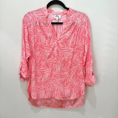 Blusa De Colección Milly New York Rosa Floral Seda Talla 2 Relajada Ligera Carrera Foto 1 de 4