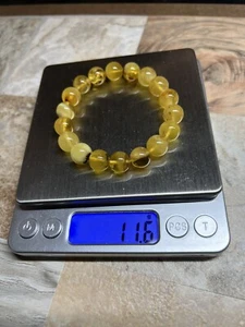 10.5mm Natural Baltic Amber Beads Bracelet 11.6g 100% Natural Guarantee 蜜蜡手串 - Picture 1 of 11