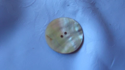 Spectacular Vtg Carved Shell BUTTON Mother of Pearl  w/ Unique Design 1- 1/2" Cover