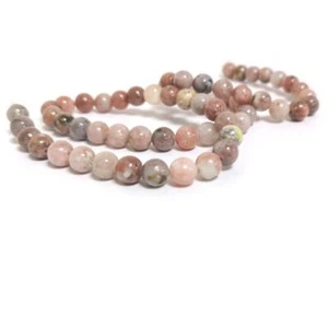 Pink/Yellow Lepidolite Beads Plain Round 6mm Strand Of 60+ - Picture 1 of 1